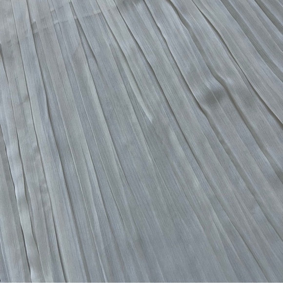 Enza Costa Cream Pleated Maxi Skirt | Raw Hem | Flowy, Minimalist (L/2) - Picture 3 of 9